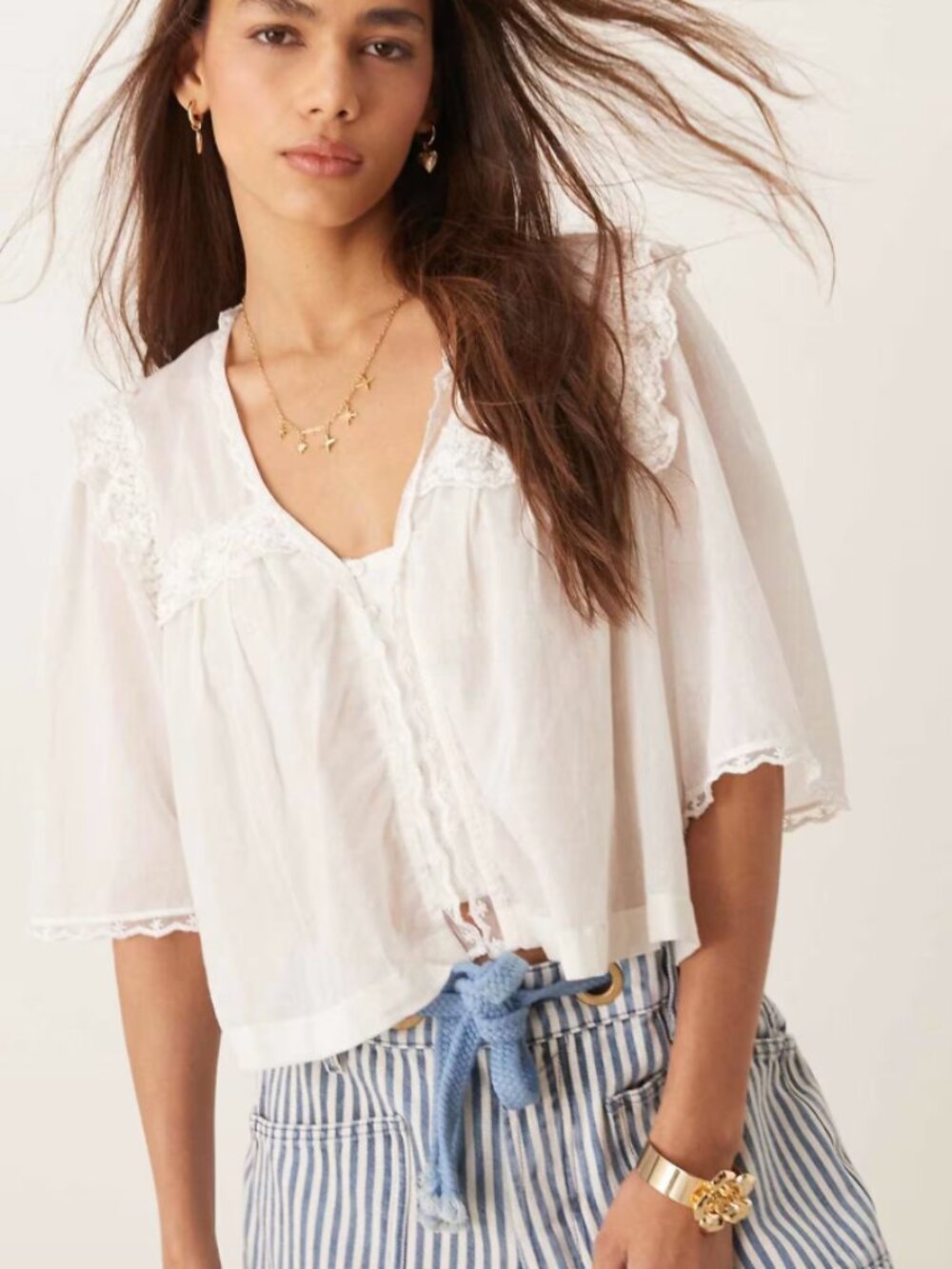 Free People Luna Top White Small